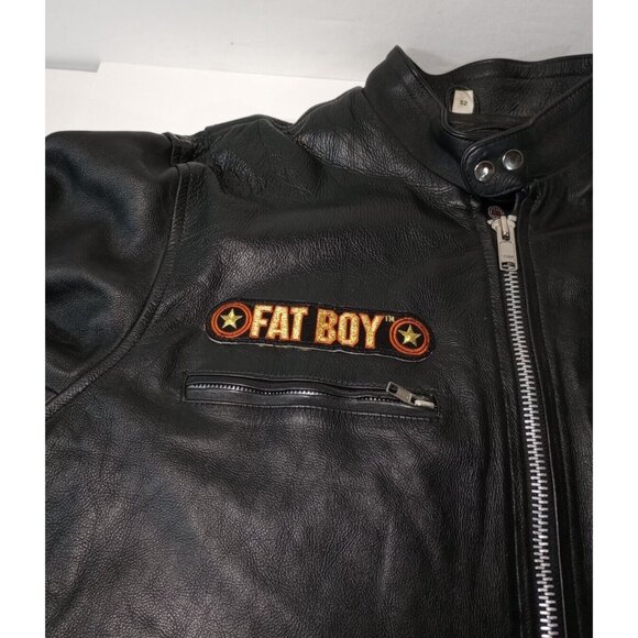 VTG Paragon International Harley Davidson Fatboy Leather Jacket READ DESCRIPTION - Picture 11 of 12